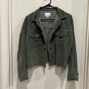 American Eagle Green Corduroy Top